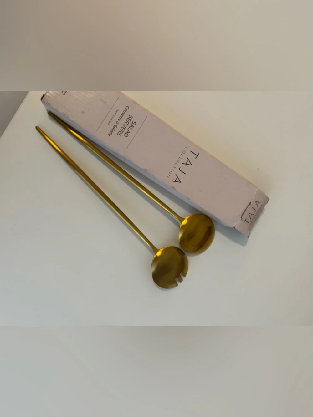 Gold Salad Servers - Elegant Metal Serving Set